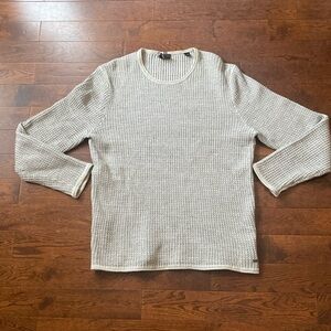 Strellson Switzerland Open Knit Sweater Size XL 100% Cotton Grey